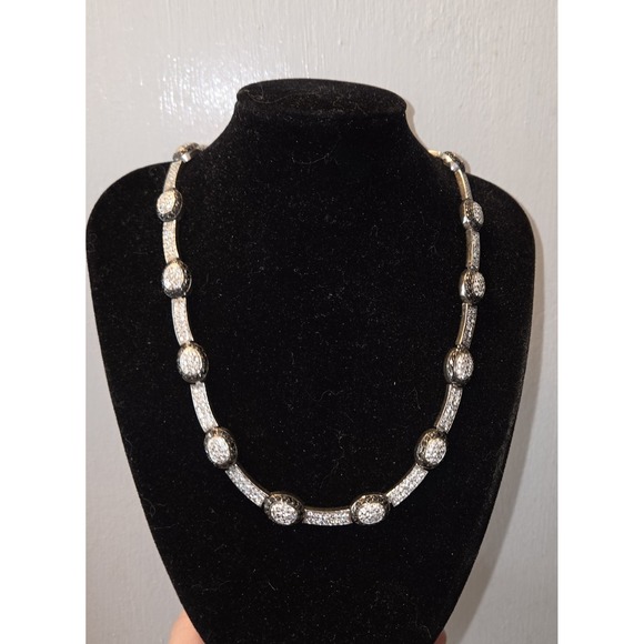 The Unbranded Brand Jewelry - Sterling Silver .925 And Black Spinel Necklace. 16 Inches. 1.2 Ozt